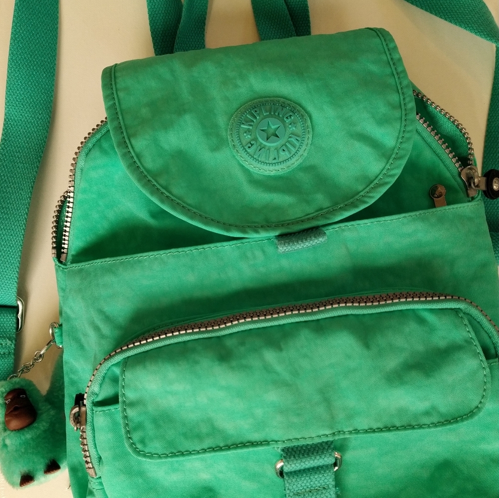 Kipling turquoise blue/green backpack